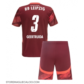 RB Leipzig Lutsharel Geertruida #3 Maglia Gara Trasferta Repliche 2024-25 Bambino Maniche Corte